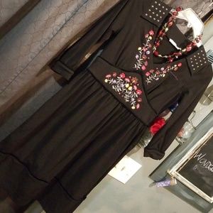 Black embroidered Dress